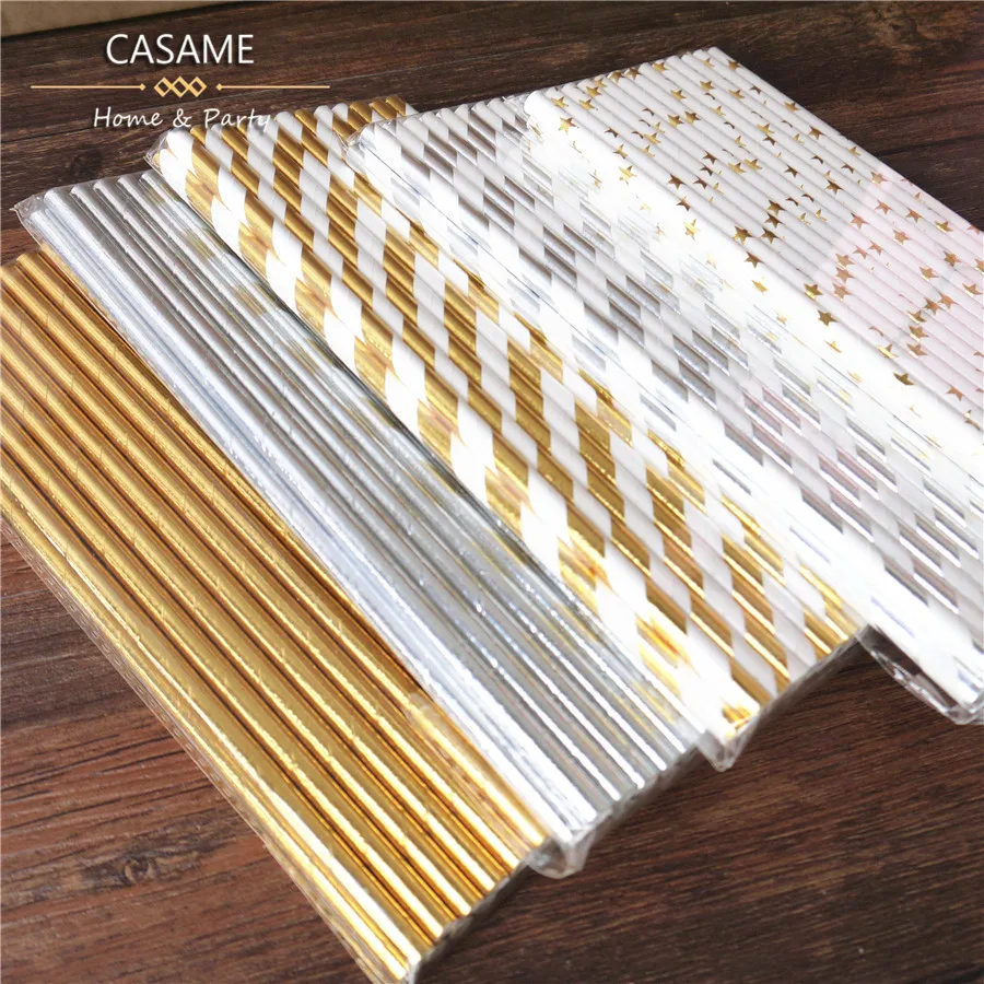 Cannucce, 100 pezzi di cannucce di carta a righe arcobaleno in 11 colori, cannucce ecologiche da