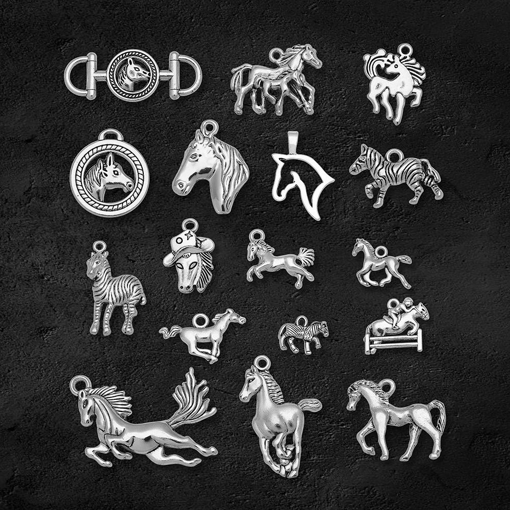 20pcs/Lot--31x20mm Horse Head Charms Hollow Pendants DIY Supplies Jewelry Making Finding Supplies Accessories