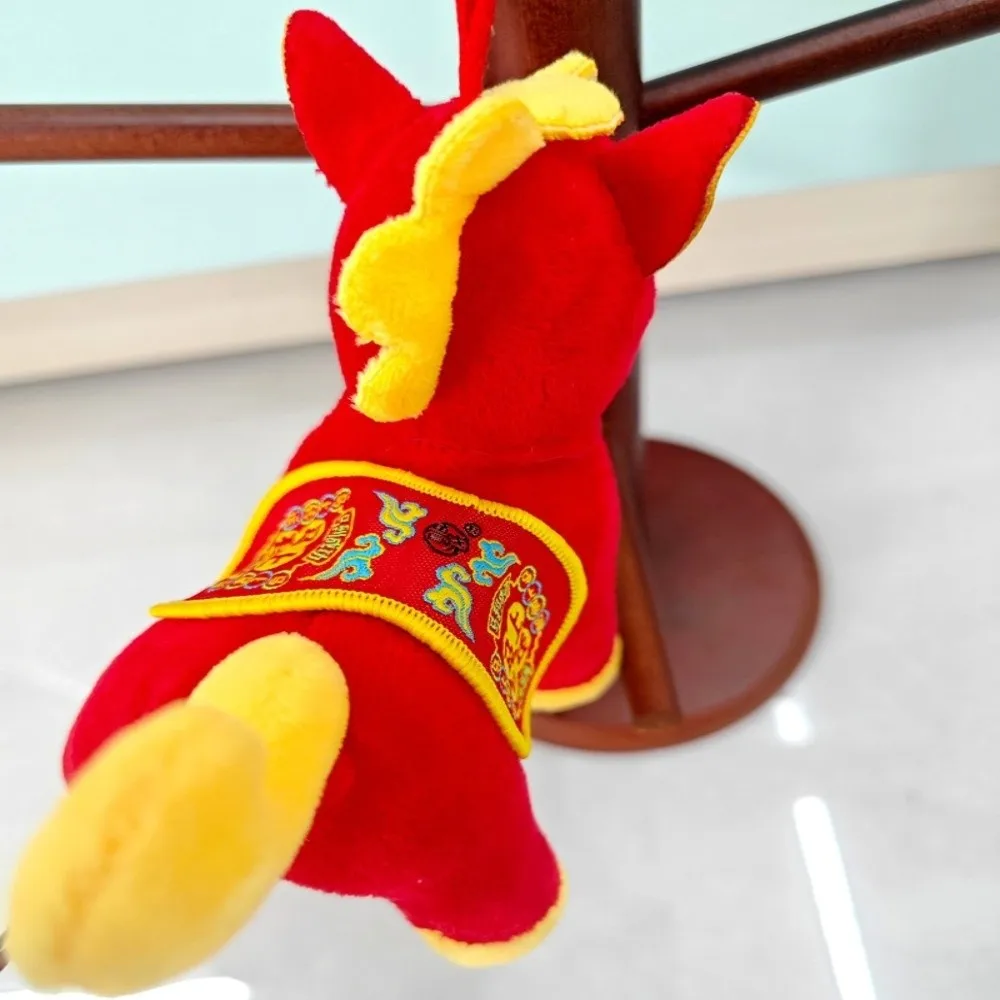 Chinese Style Horse Mascot Stuffed Animal Soft PP Cotton Plush Horse Stuffed Animal Toy Cartoon Comfortable