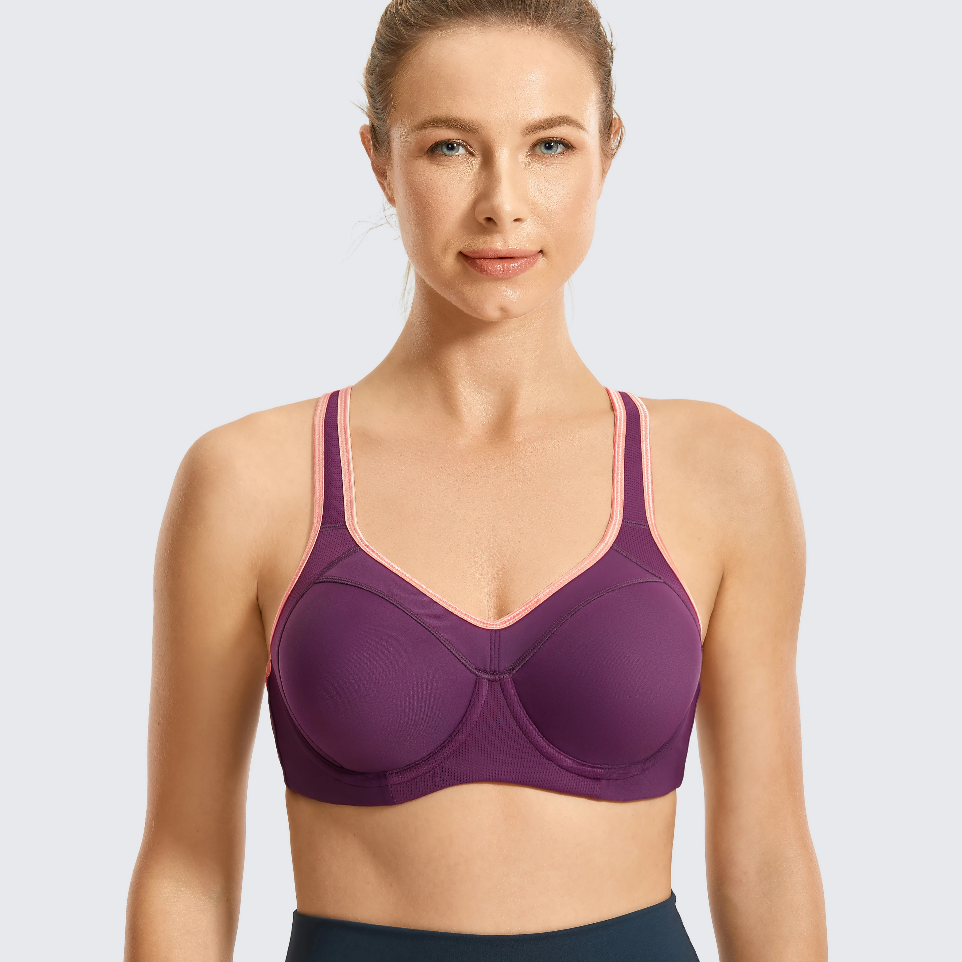 Women Sports Bra Summer Workout Gym Full Support Racerback Underwire Lightly Padded Underwear Athletic Apparel sports bra,womens bras,sports underwear,womens lingerie