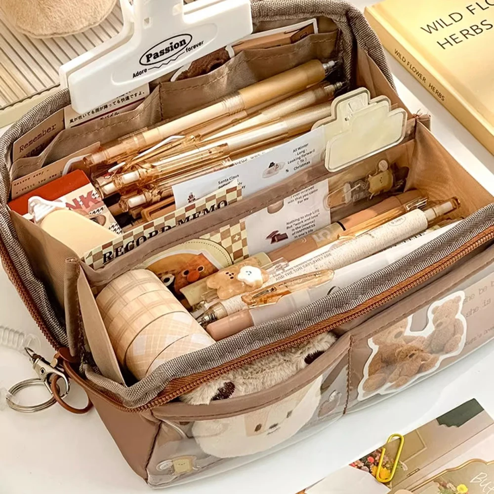 Pencil Case 10-tier High-capacity Transparent Pen Bag Beautiful Appearance Multi-functional Pencil Case Children No Sticker