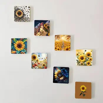 Magnete per frigorifero personalizzato con girasole artistico Foto Regali personalizzati Immagine quadrata Frigorifero Cucina Decorazioni per la casa Souirs 1