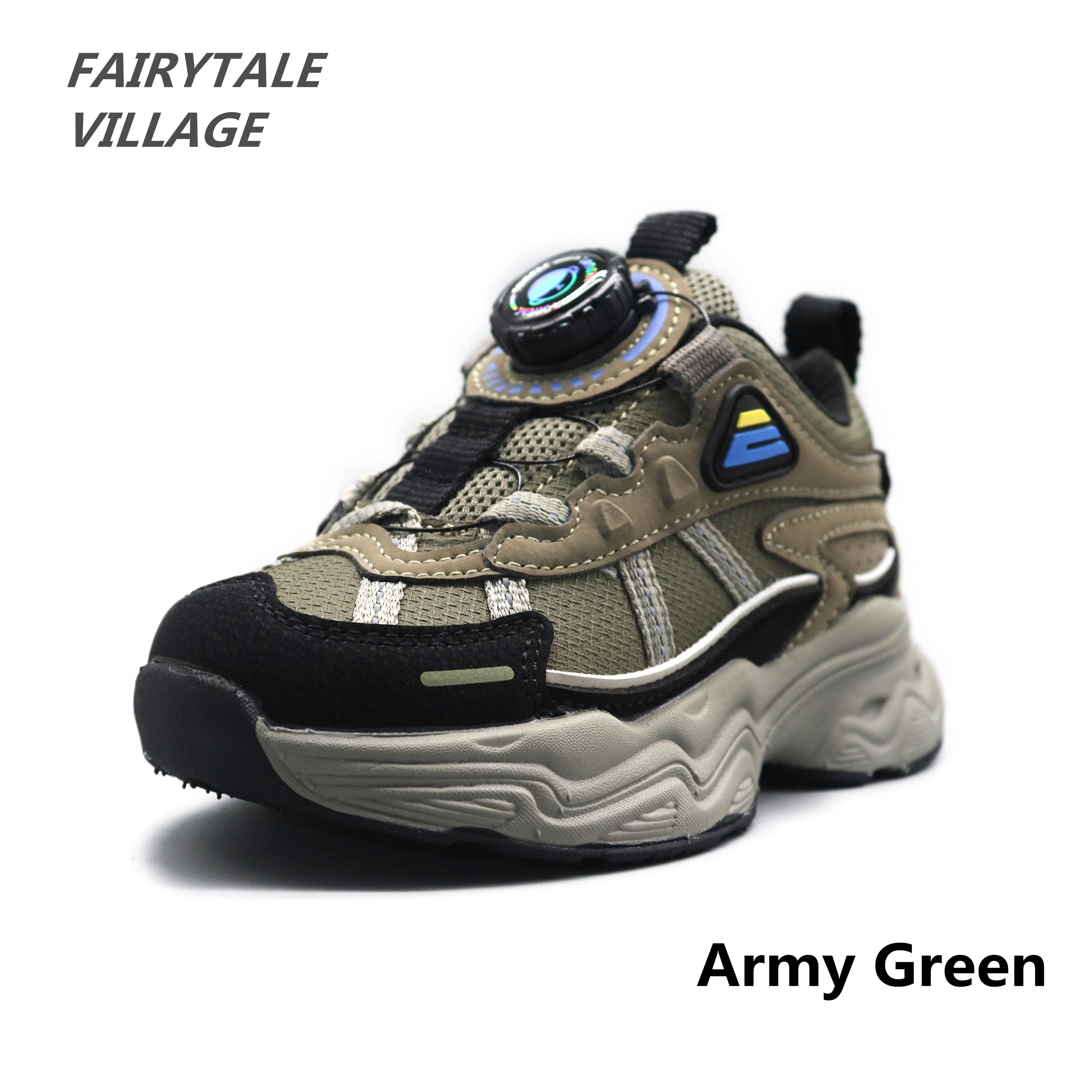 

Fairytale Village 3-12 Years Old High Quality Rotary Button Sports Shoes Kids Students Breathable Fashion Walking Sneakers