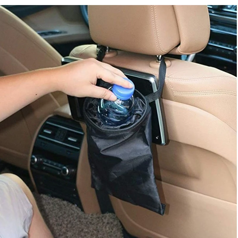 Car Trash Bag Car Seat Back Trash Holder Hang Litter Bag Garbage Storage Rubbish Container Oxford Cloth Car Waste Bins