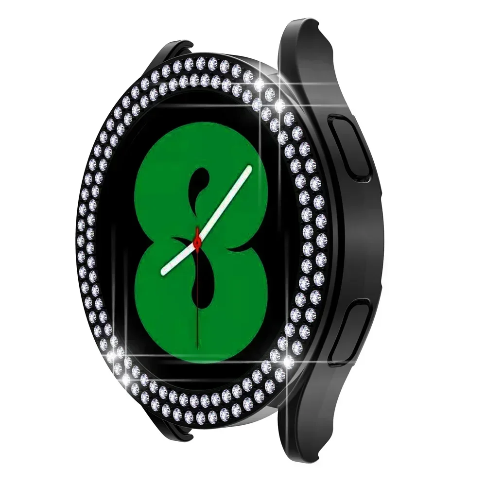 Bling Case for Samsung Galaxy Watch 6 4 Case 40mm 44mm Accessories Fashion Two Rows Diamond bumper Galaxy Watch 5 6 40 mm Cover