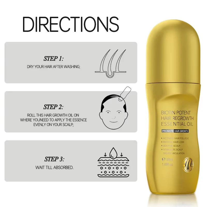 Biotin Men's Hair Growth Products Women's Anti Hair Loss Growth Oil Scalp Care Serum Conditioner