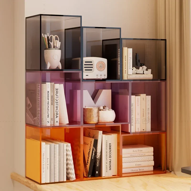 

Acrylic Book Cabinet Desktop MultiLayer Stacking Children's Bedroom Bay Window Cabinet MultiFunction Storage Furniture