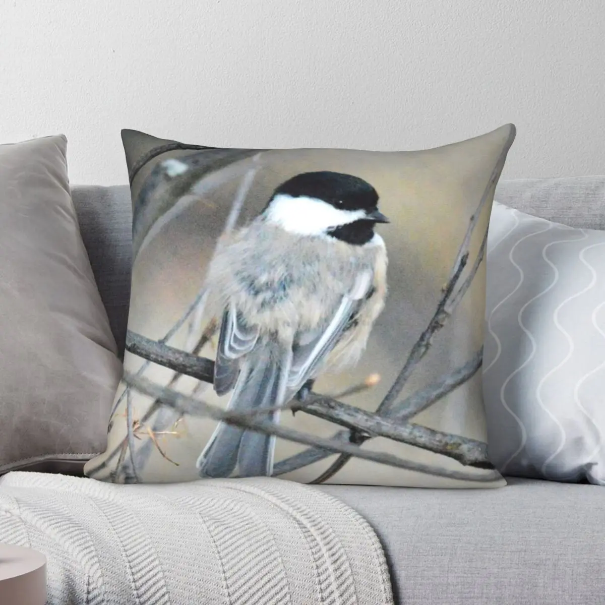 

Tufted Titmouse Square Pillowcase Polyester Linen Velvet Printed Zip Decor Pillow Case Sofa Seater Cushion Cover