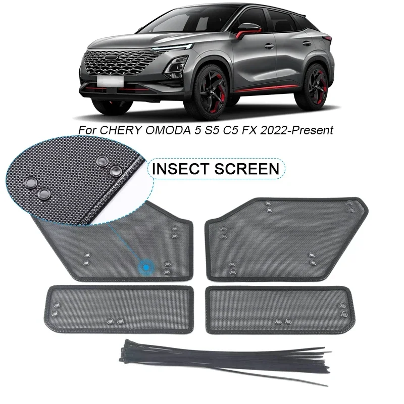 

4PCS Car Insect-proof Air Inlet Protection Cover For CHERY OMODA 5 S5 C5 FX 2022-2025 Airin Insert Net Vent Racing Grill Filter