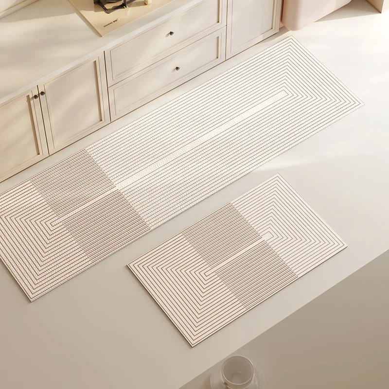 VIKAMA Modern Light luxury kitchen floor mat Entry door washless door mat Waterproof household non-slip and dirty foot RUG floor mat