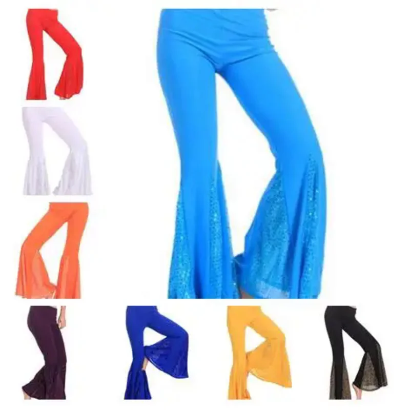 

JustSaiyan Wholesale belly dance clothes mesh belly dance trousers girls sexy split belly dance pants women belly dance trousers