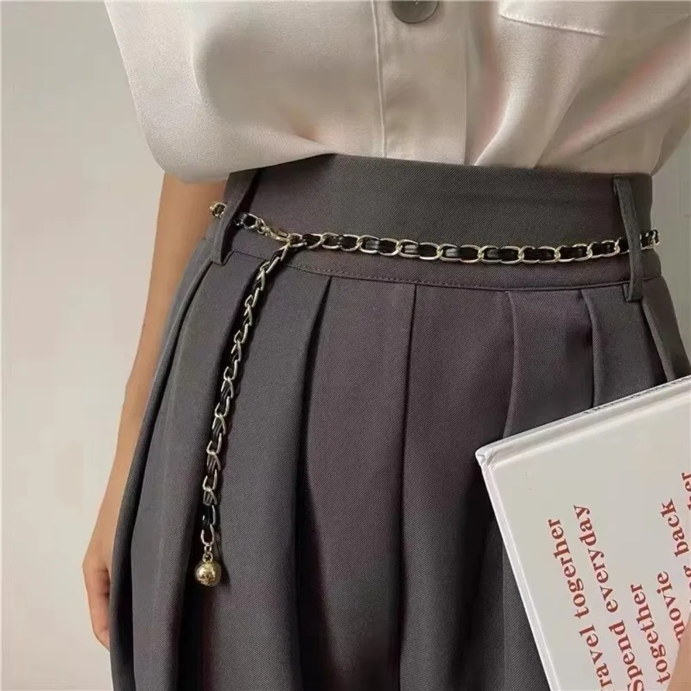 Lange dünne Quaste Taille Kette Gürtel Ball Herz verstellbare Taille Link Metall Dame Kleid Mantel Dekoration Riemen Gürtel für Frauen – Detail 2