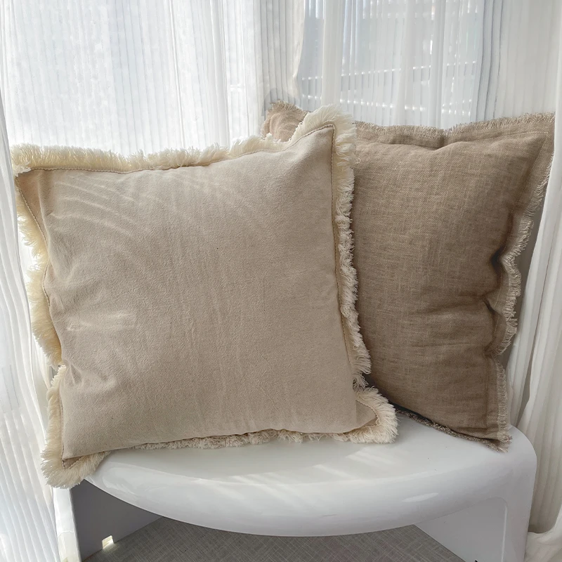 Generic 100 Ramie Cushion Cover With Tassels Euro Flax Set Of 2 Best