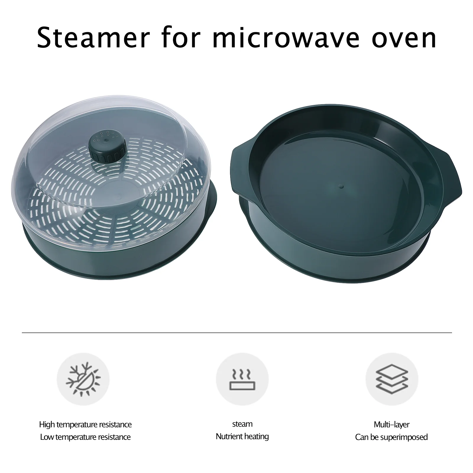 Microwave Steamer Ovens Kitchen Gadget Supplies for Food Plastic Cookware Plate Cooking
