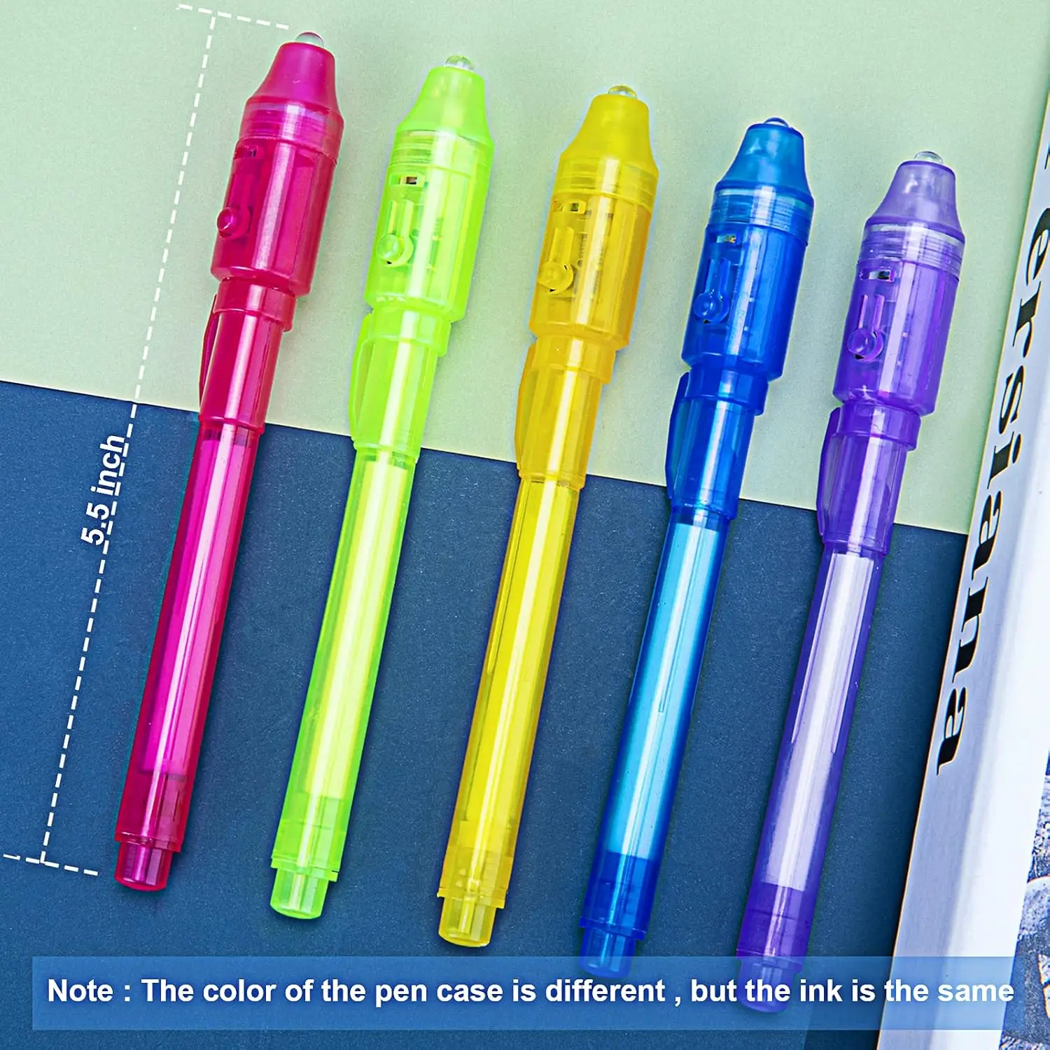 Invisible Spy Ink Pen 5 PCS, With UV Pen Light, Party Favors for Kids 8-12, Stocking Stuffers for Christmas, provide Thanksgivin