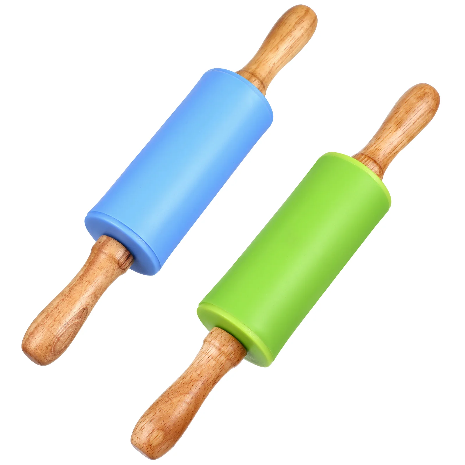 

2 Pcs Rolling Sticks for Baking Mini Dough Roller Pin Face Powder Cookie Silicone Non-stick