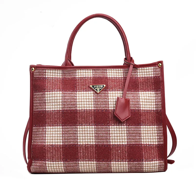 

Large Capacity handbags women's 2023 autumn and winter New Fashion plaid shoulder messenger bag commute leisure tote bag