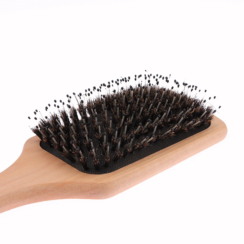 Description Picture 4 of itemBoar Bristle Hair Brush Wood Anti-static Scalp Massage Airbag Hair Brush Comb Beauty Salon Hair Care Tools