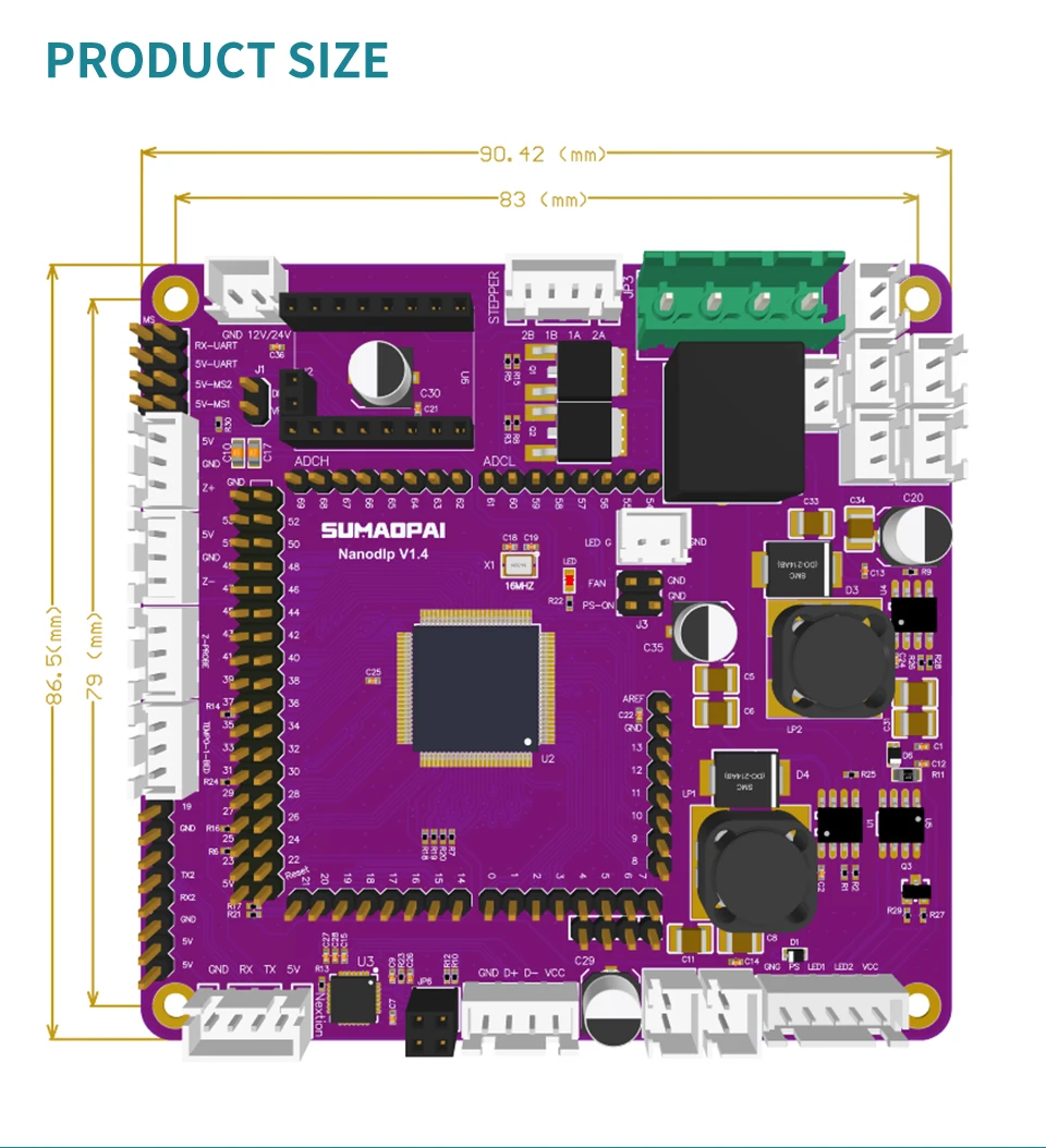 acessórios da impressora uv luz cura diy raspberry pi nanodlp placa de controle oficial com tela toque
