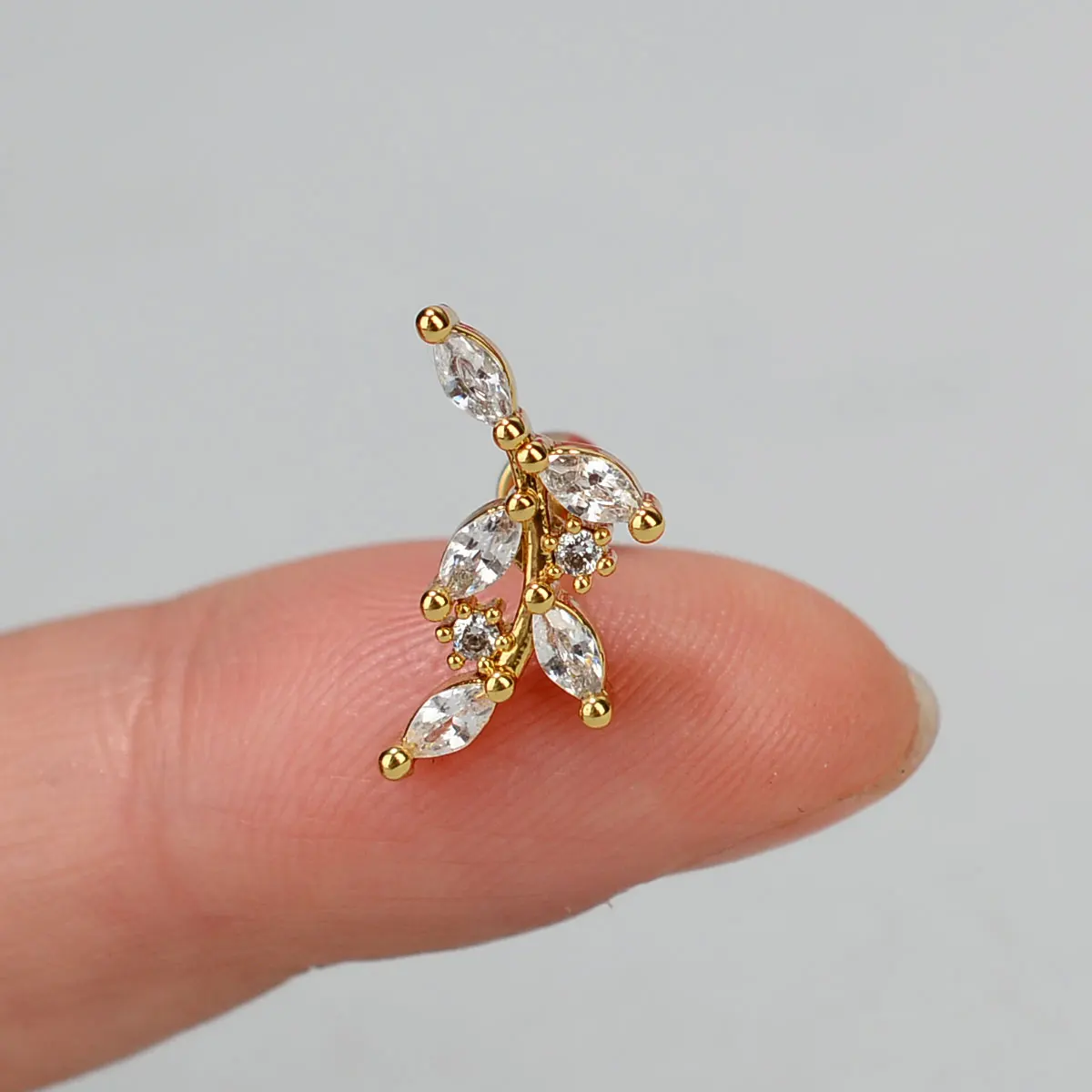 1PC Tragus Helix Piercing Baumeln Ohrring für Frauen Rook Lobe Knorpel Blume Kreuz CZ Stud Ohrring Edelstahl schmuck 20G – Detail 5