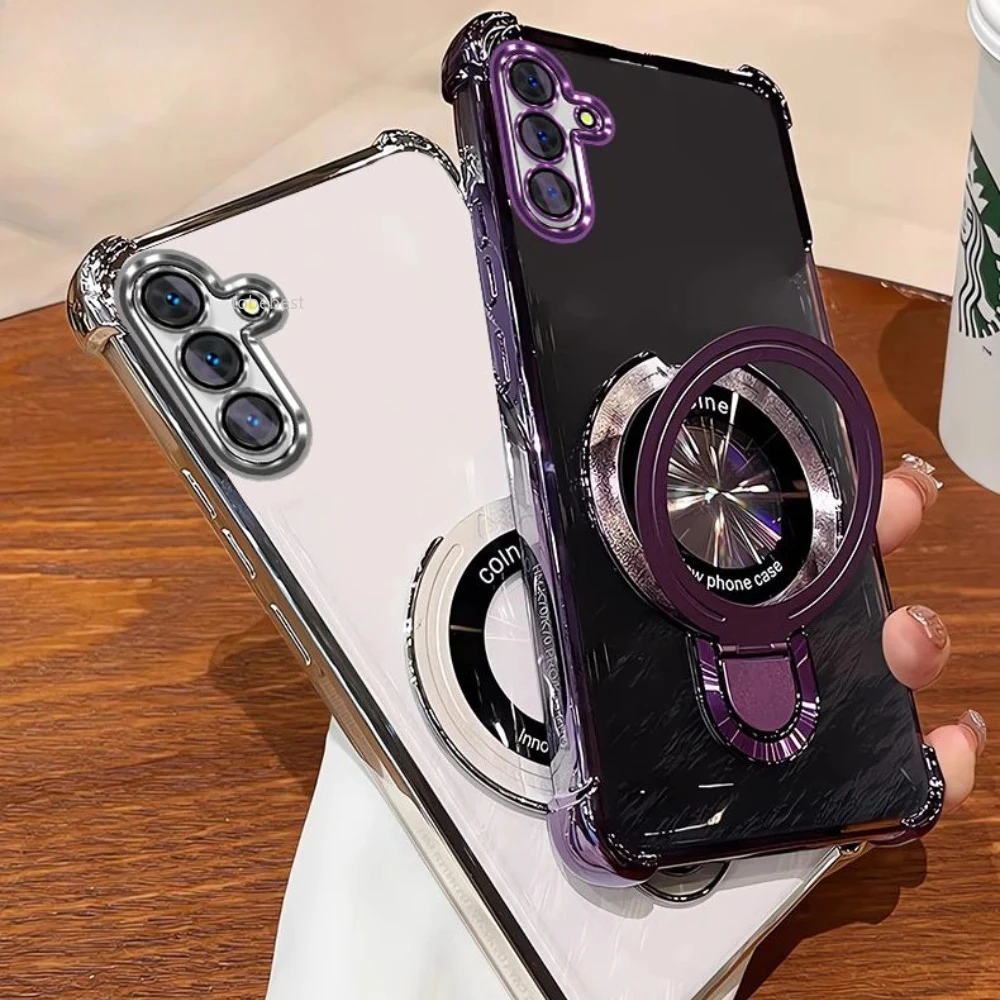 Shockproof Magnetic Bracket Magsafe Phone Case with Durable Plating