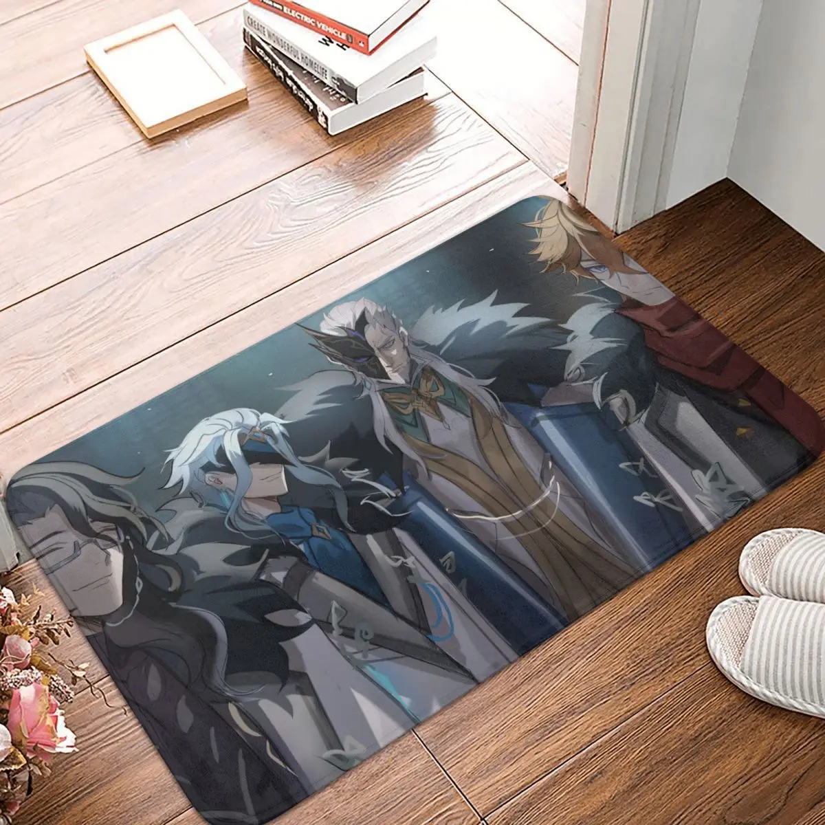 

Genshin Impact Game Non-slip Doormat Kitchen Mat Fatui Harbingers Floor Carpet Entrance Door Rug Indoor Decorative
