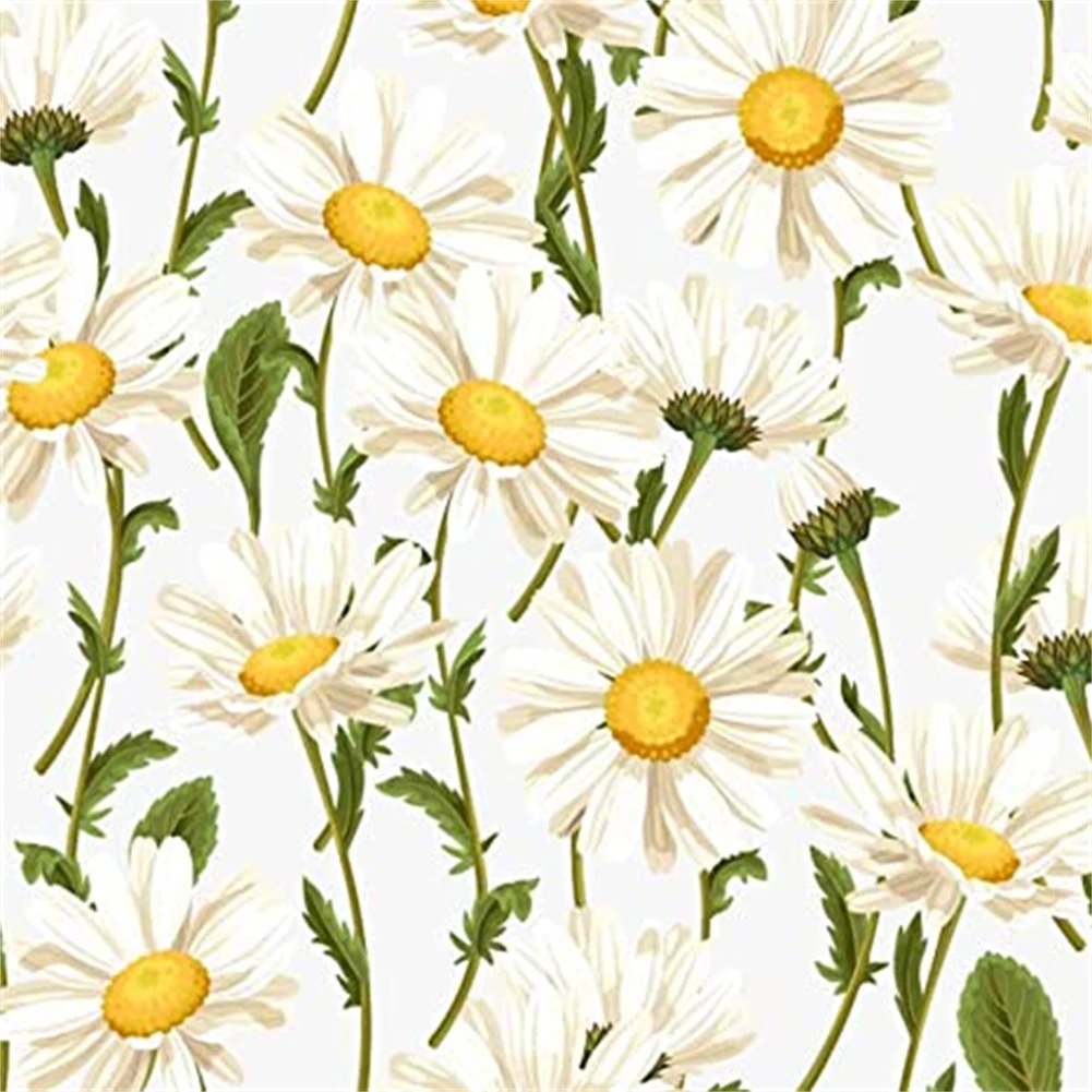 皮と棒のデイジーの壁紙 水彩画の花 花のコンタクトペーパー 取り外し可能な寝室の家具の棚 Aliexpress