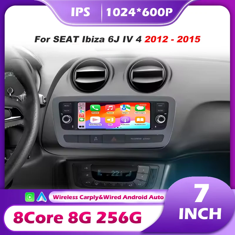 Radio para Auto SEAT Ibiza 6J IV 4 2012-2015, CarPlay Inalámbrico, Android 16, Reproductor Multimedia Estéreo, Navegación GPS 1