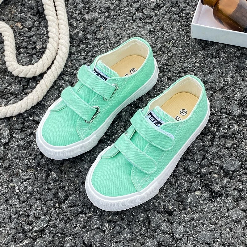 Boy Girl Canvas Shoes Candy Color Kids New Spring Autumn Baby Kid Casual Sports Shoes Student Flat Heel Children Sneakers H07172