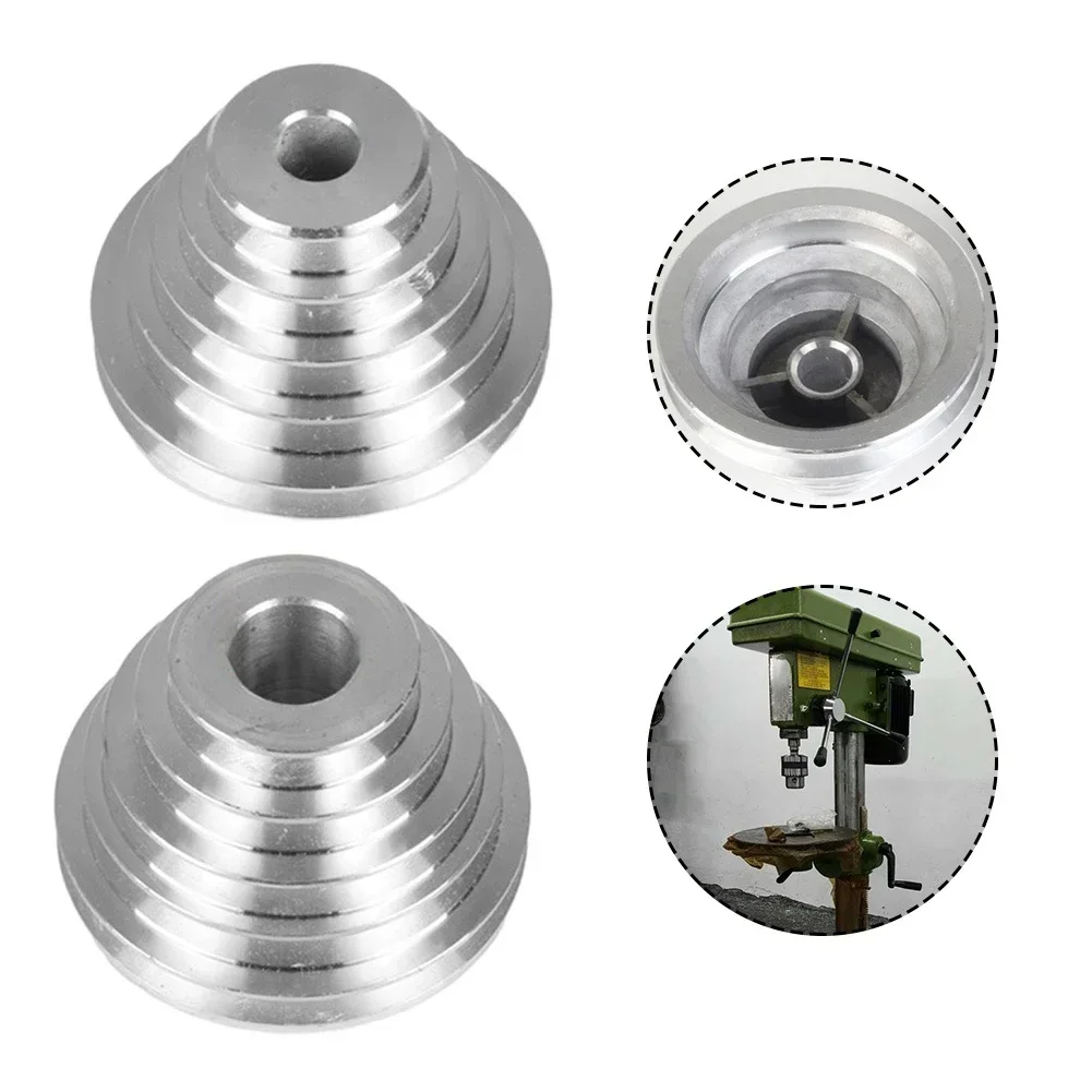 1/2Pcs Pagoda Pulley Wheel Aluminum Transmission Wheel For Benchtop Drill Press For A Type V-shaped Pulley Timing Belts