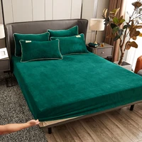 AISIRUI – drap-housse élastique en peluche, chaud d'hiver, housse de matelas en molleton de corail moelleux, linge de lit de luxe, lit Double, protection en velours 3