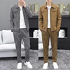 Men Corduroy Sets 2022 Autumn New Two Piece Long Trousers and Jakcet Clothing Casual Track Suit Male Big Pockets Sweatsuits 1