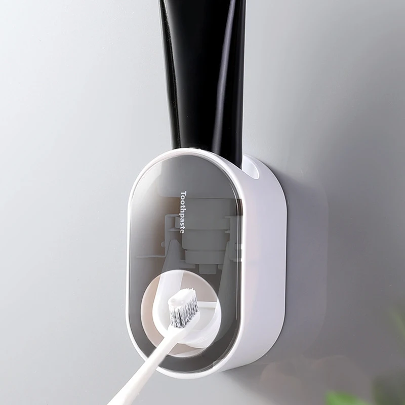 Bathroom Toothpaste Squeezer Automatic Dispenser Dust-proof Toothbrush Holder Wall Mount Stand bathroom accessories set toothpaste squeezer toothpaste dispenser toothbrush cover