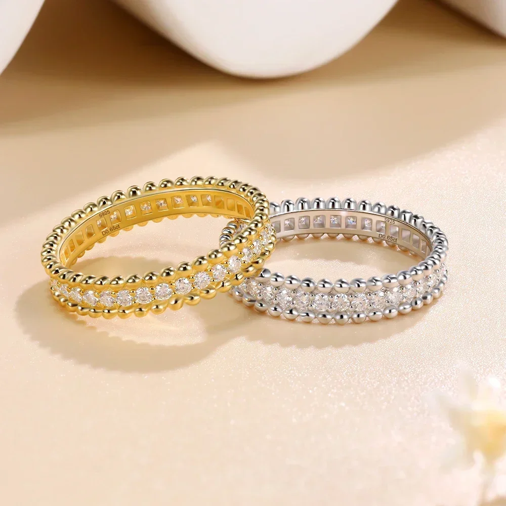 M-JAJA Moissanite Ring for Women Dating Couple Promise Rings 925 Sterling Silver D VVS1 Sparkling Eternity Wedding Bands Jewelry