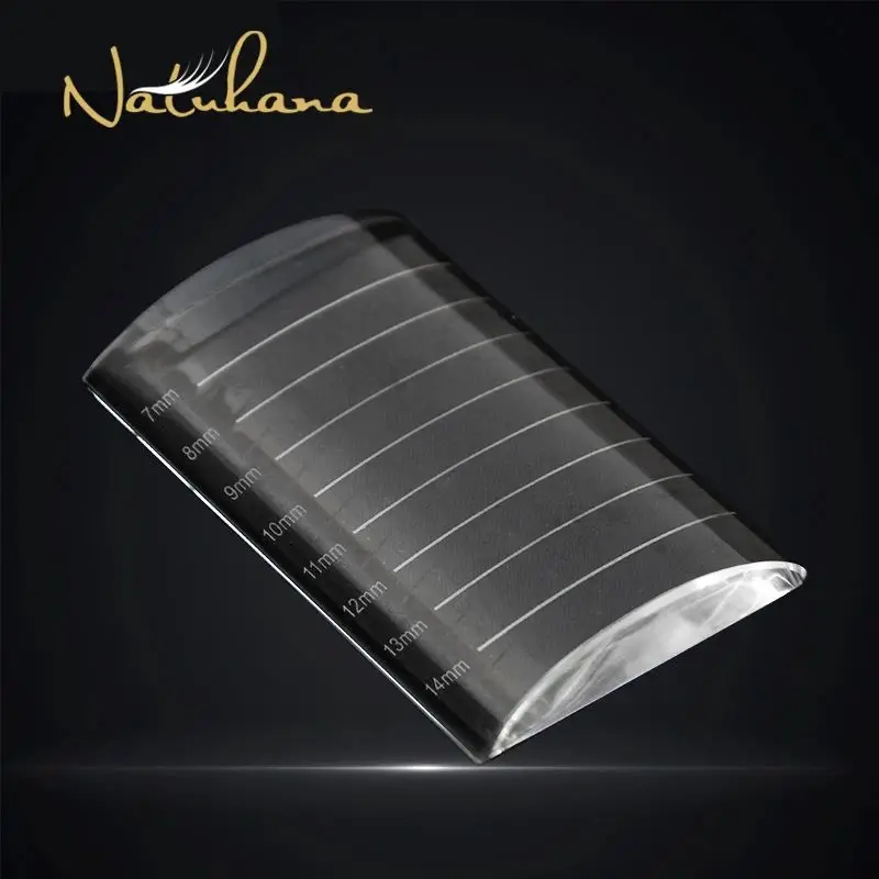 False Eyelashes Extensions Crystal Glass Adhesive Glue Pallet U Curved / Straight Stand Pallet Holder Transparent Glue Tray 2
