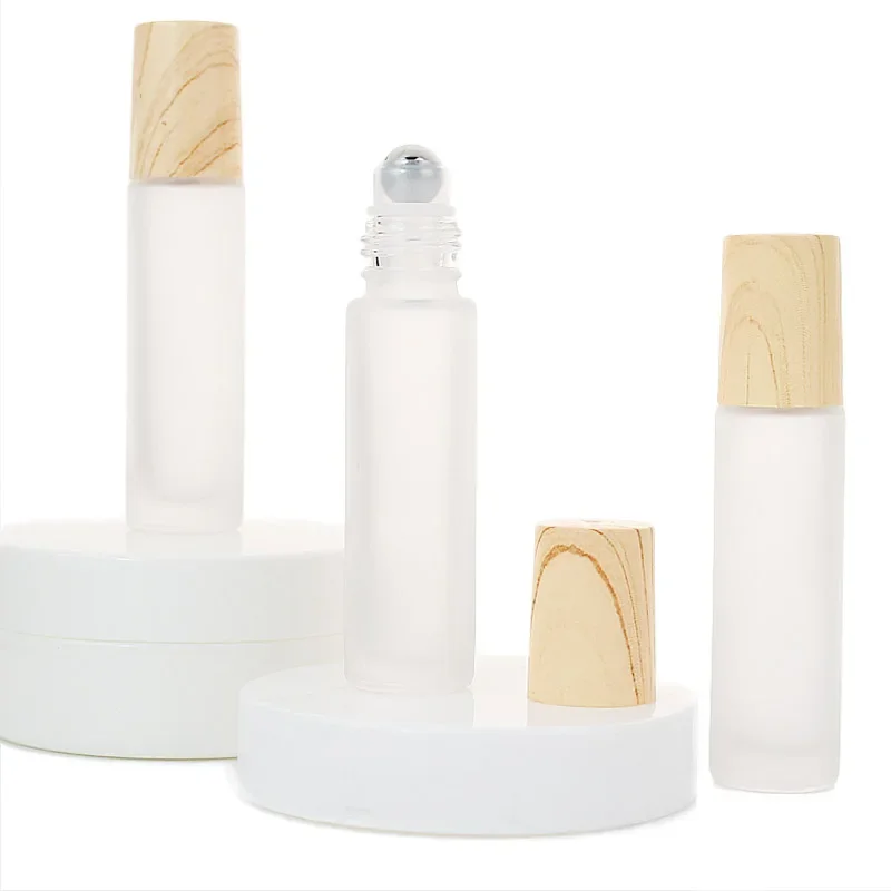 6/10pcs 10ml Thick Glass Roll On Perfume Bottle with Stainless Steel Roller Ball for Essential Oil Refillable Roll On Bottle