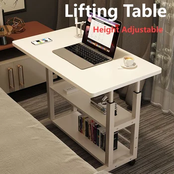 New Adjustable Laptop Desk Height Adjustable Table with Rolling Swivel Wheel Bedside Table Home Desk Standing Desk for Bedroom