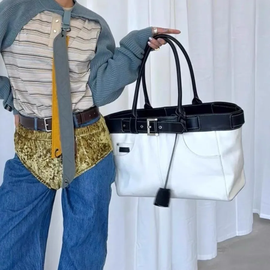 Luxury High Quality Handbags For Women Fashion Large Capacity Solid Leather Shoulder Tote Bag Versatile Simple Trendy Bag