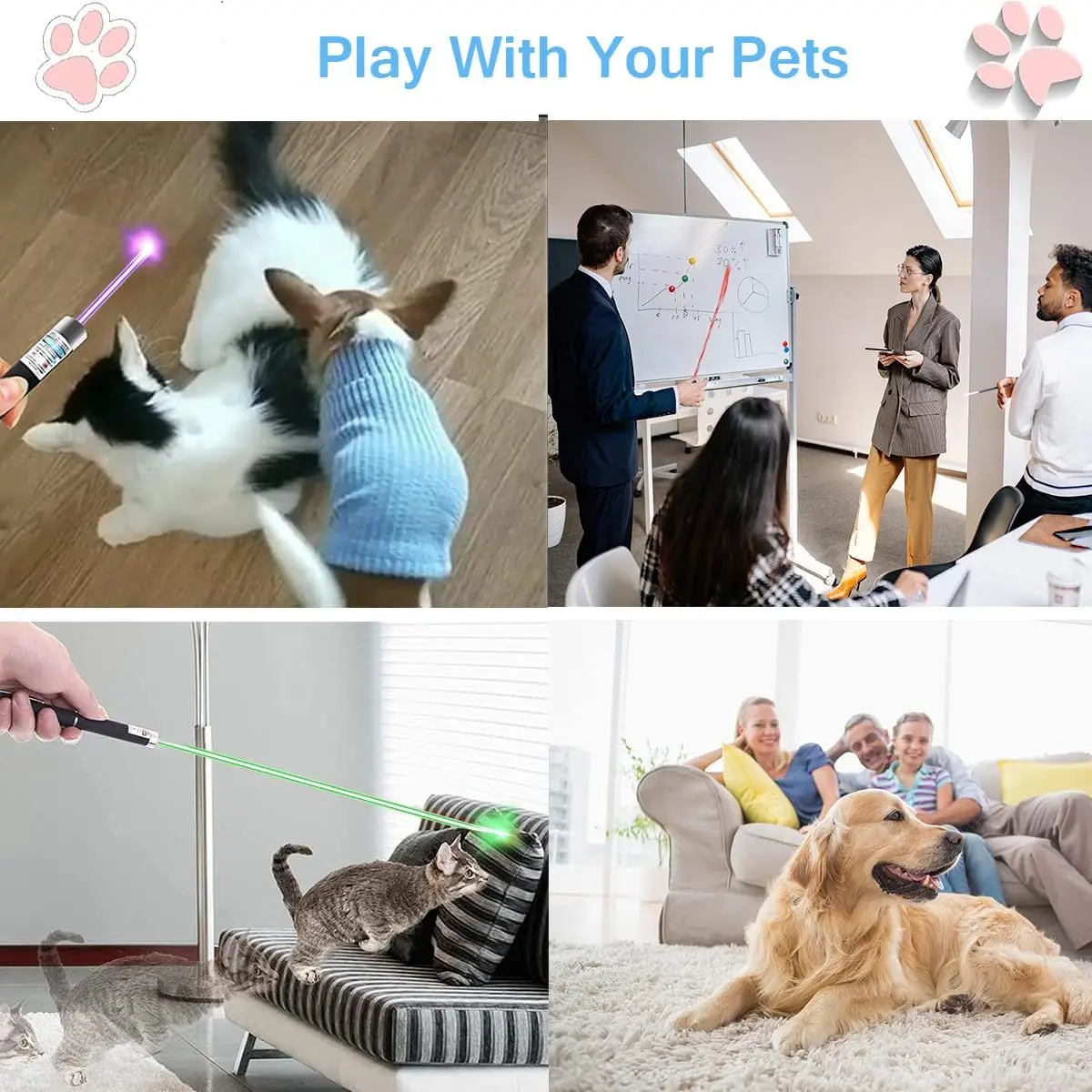 Compact Cat Keychain Fun Pointer with LED Torch and Tickle Toy Flashlight