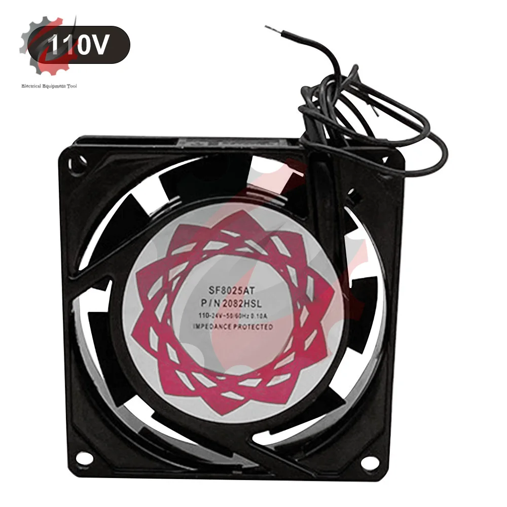 

SF8025 Industrial Cooling Fan AC 110V 220V Brushless Cooling Fan 80mm x 25mm for Desktop Home Theater AV Cabinets