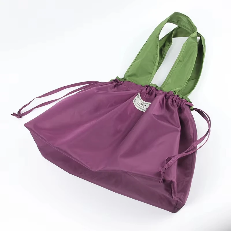 Large Reusable Shopping Bag Portable Oxford Fabric Waterproof Drawstring Foldable Simple Organizer Storage Shopper Handbag 5