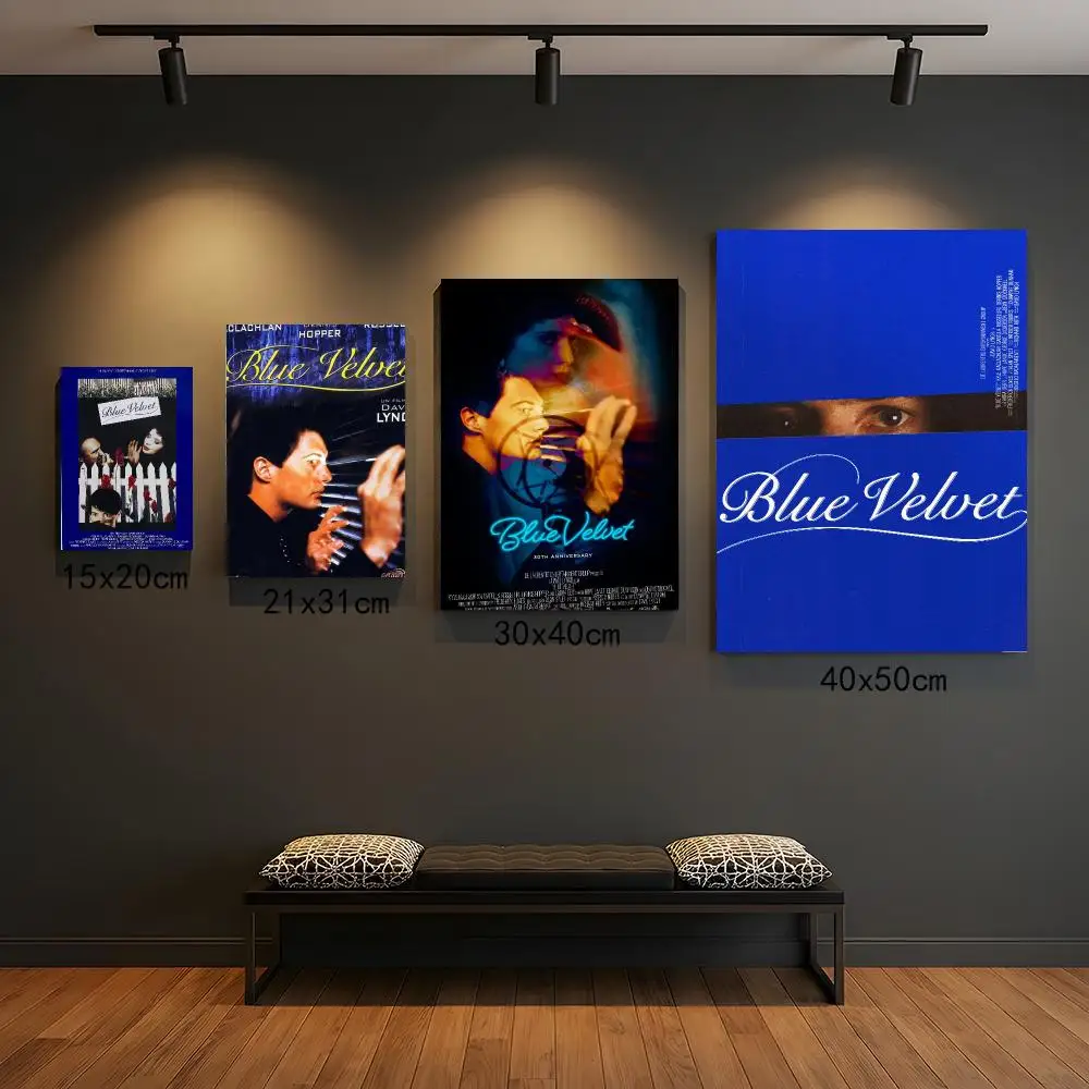 Vintage Blue Velvet Film Poster - Self-Adhesive Wall Decor