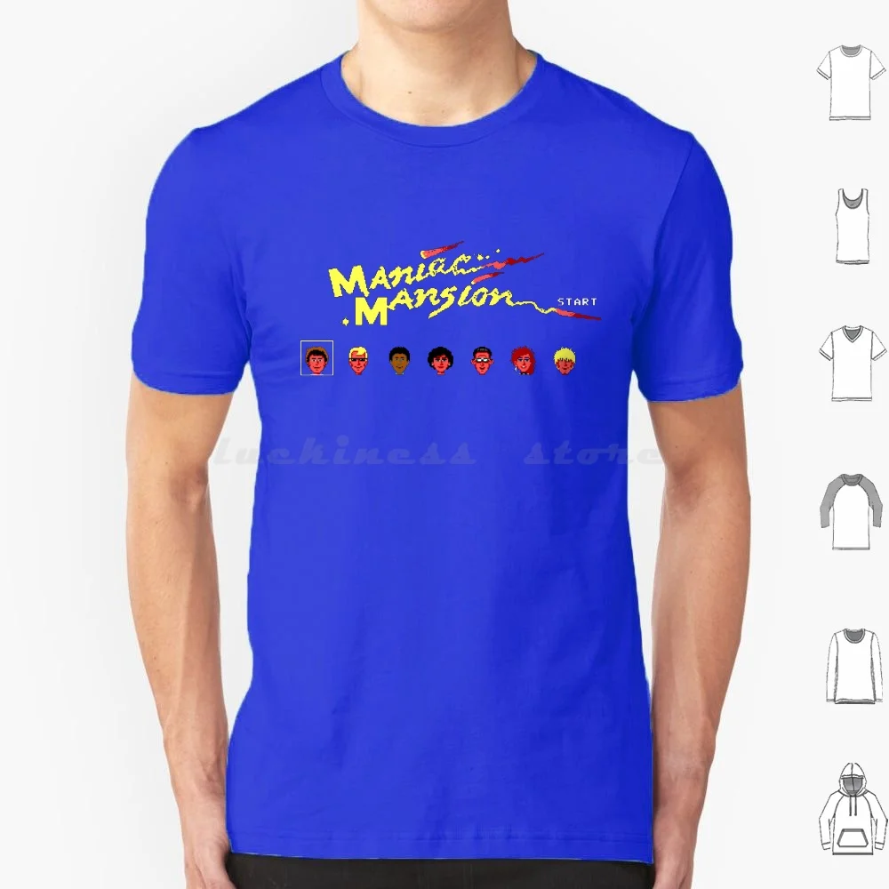 Maniac Mansion T Shirt Uomo Donna Bambini 6Xl Maniac Mansion Day Of The Tentacolo Lucasarts Retrogame Videogioco Pixelskaya