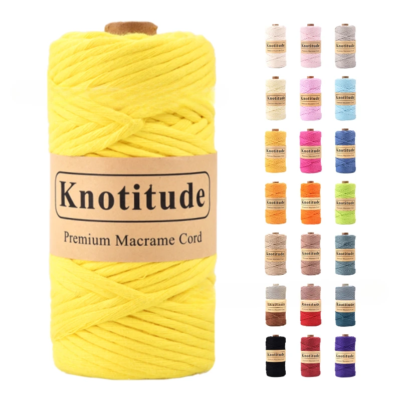 4mm X 80m Single Strand Macrame Cord Handmade Decorations Softer Natural Cotton DIY Plant Hanger Craft Knitting Cord Rope