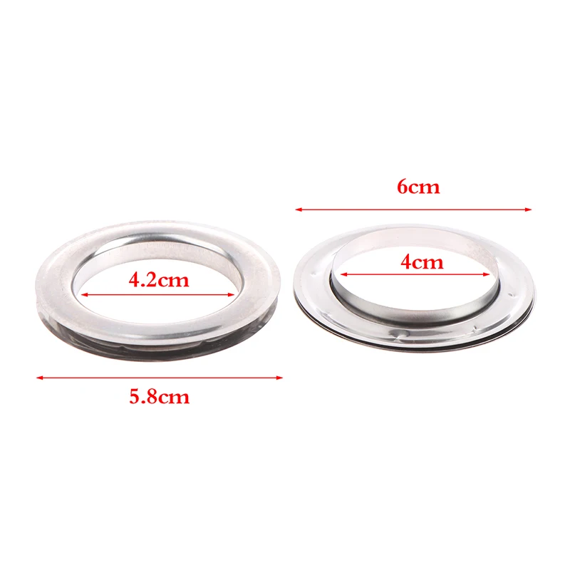 Uxcell Curtain Grommets Plastic Drapery Eyelet Rings for Window Curtain Rod | Harfington, Silver Tone / 1.5 inch / 12pcs