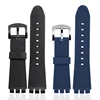 Silicone Rubber 23MM Black Strap Special for Swatch Watch YOS440 449 401G 447 448 IRONY Sports Waterproof Wristband Bracelet