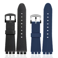 Silicone Rubber 23MM Black Strap Special for Swatch Watch YOS440 449 401G 447 448 IRONY Sports Waterproof Wristband Bracelet