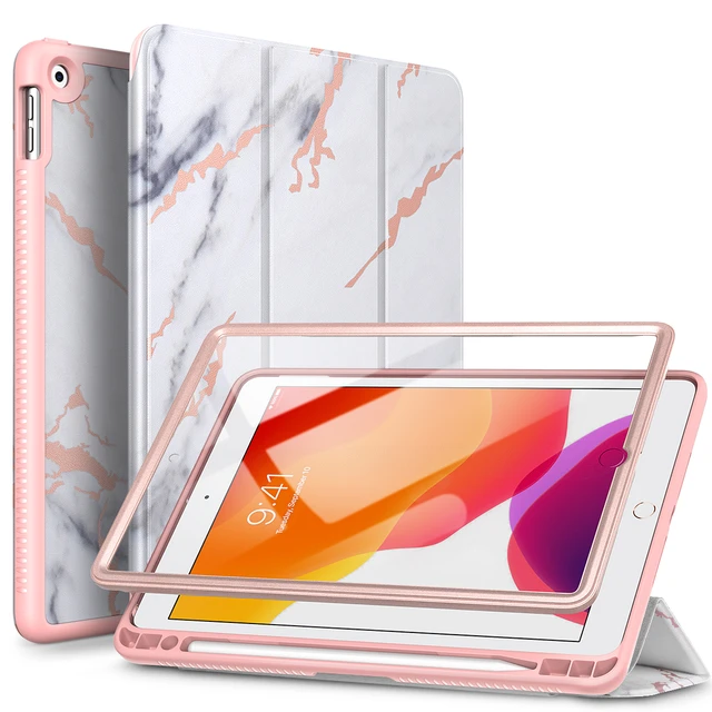 10.2 inch iPad Case with Pencil Holder, For iPad 9th Generation Case 2021,  Smart Stand Protective Clear Case Cover for iPad Case 9th/8th/7th  (2021/2020/2019) 