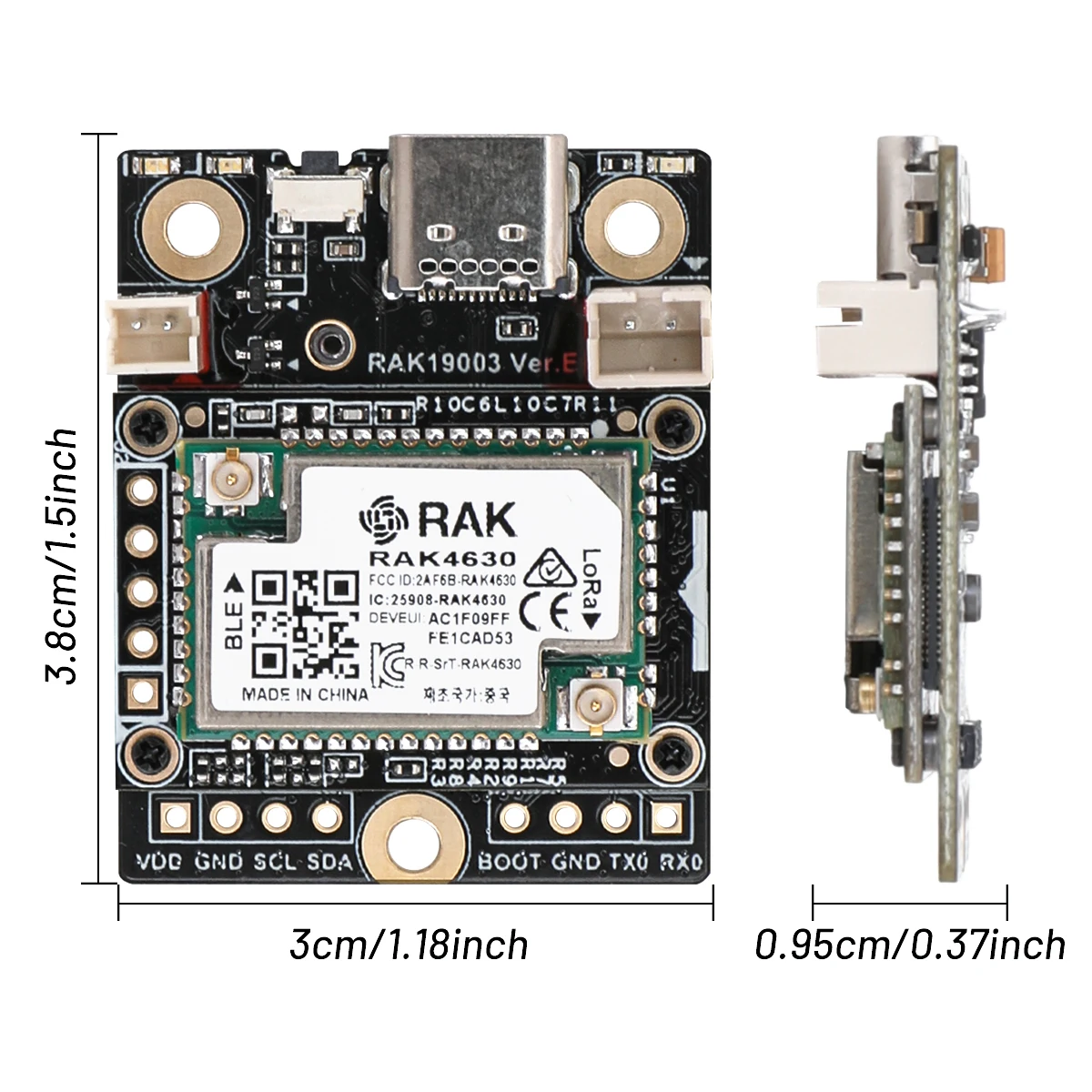 RAKwireless WisBlock Meshtastic Starter Kit with RAK19003 Base RAK4631 LoRa Node