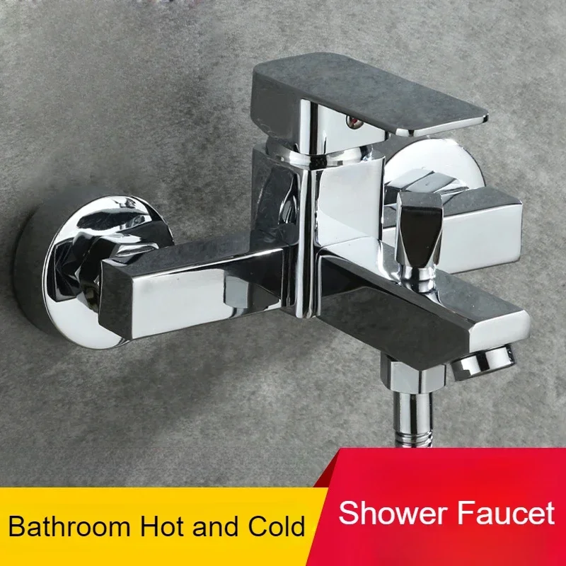 ก๊อกน้ําอาบน้ํามัลติฟังก์ชั่นห้องน้ําติดผนังอ่างอาบน้ําก๊อกน้ําชุดฝักบัววาล์วผสมร้อนและเย็นอุปกรณ์อาบน้ํา 1